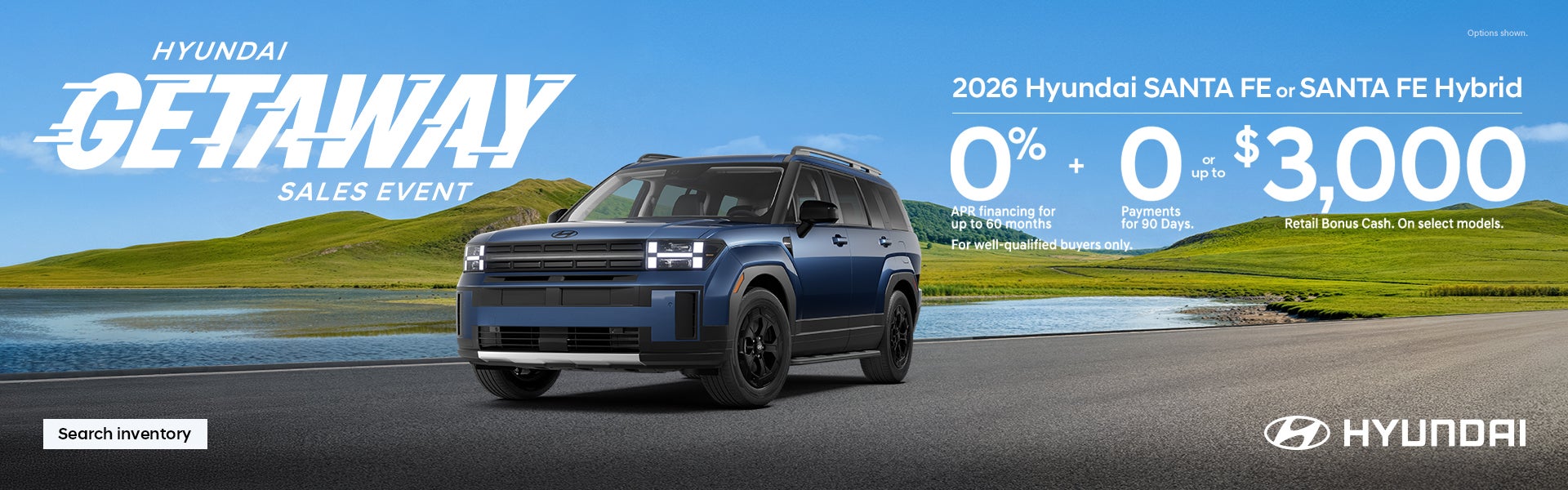 Santa Fe, Santa Fe Hybrid 0% APR for 60 mos. or $3,000 Total Savings