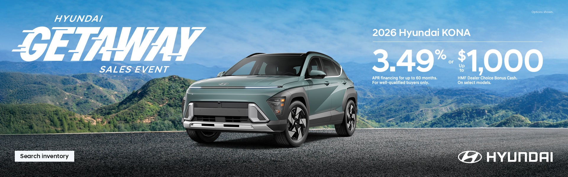2026 Hyundai Kona Mid-Atlantic APR or Bonus Cash Offer