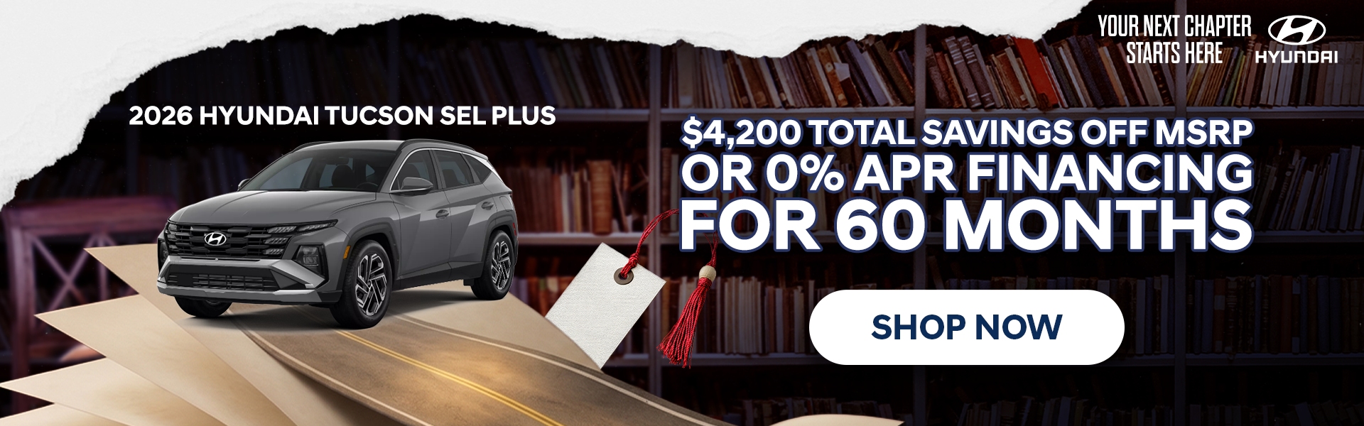 0% APR/60 Mo OR $4,200 off MSRP | 2026 Hyundai Tucson SEL
